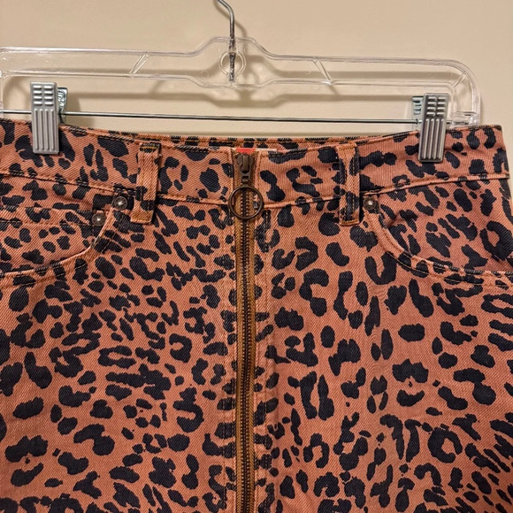 NWOT Free People zip it up printed mini skirt - Cheetah - Size 27 - Picture 7 of 7
